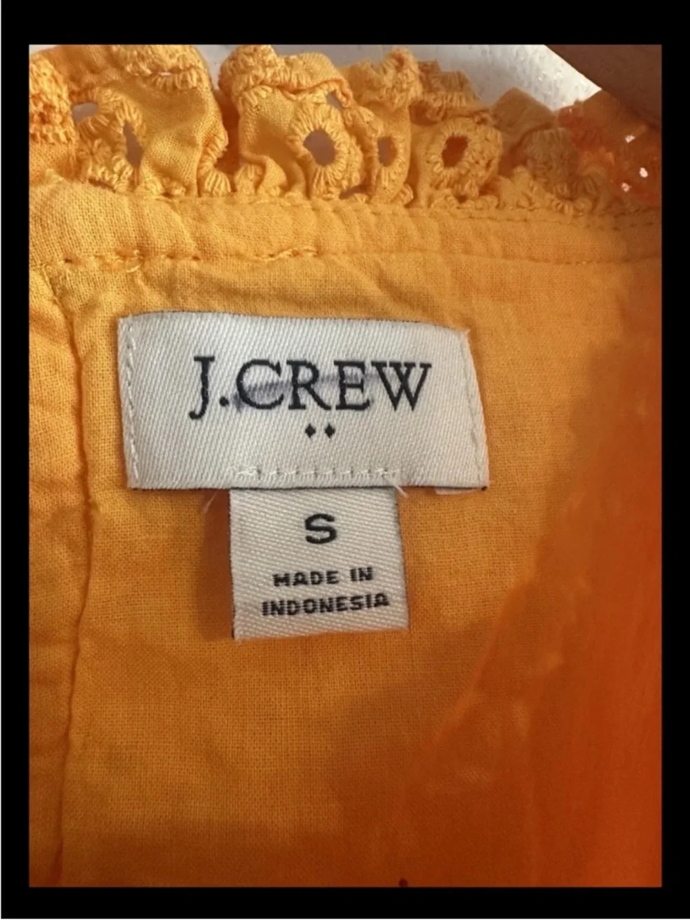 J Crew Eyelet Short Sleeved Blouse Size Small